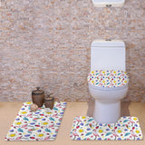 Maxbell Non-Slip Flamingo Print Bathroom Pedestal Lid Mat Toilet Rug Set 4