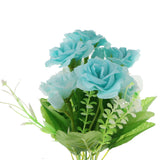 Maxbell 2 Piece Artificial Silk Rose Flower Bouquet Plant Wedding Decor Blue