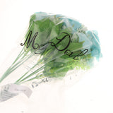 Maxbell 2 Piece Artificial Silk Rose Flower Bouquet Plant Wedding Decor Blue
