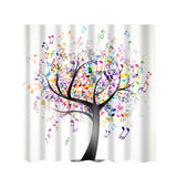Maxbell Shower Curtains Waterproof Mildew Resistant Creative Prints Music and Trees