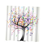 Maxbell Shower Curtains Waterproof Mildew Resistant Creative Prints Music and Trees