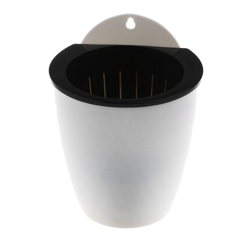 Maxbell Garden Self-watering Plant Flower Pot Wall Hanging Plastic Planter M -white