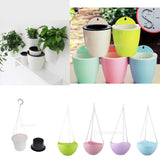 Maxbell Garden Self-watering Plant Flower Pot Wall Hanging Plastic Planter S white