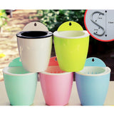 Maxbell Garden Self-watering Plant Flower Pot Wall Hanging Plastic Planter S white