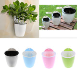 Maxbell Garden Self-watering Plant Flower Pot Wall Hanging Plastic Planter S white
