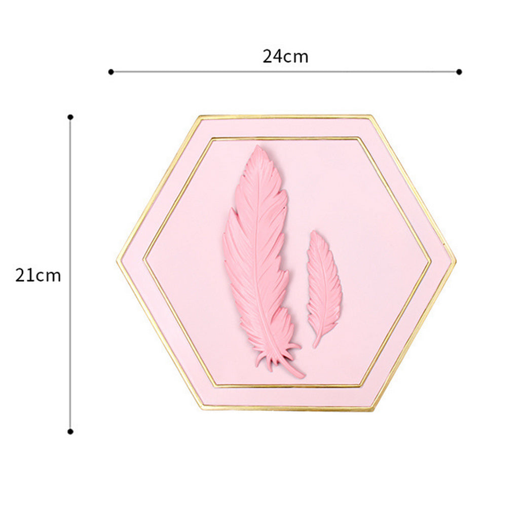 Maxbell Wall Hanging Resin Plaque Poster Picture Board Decor Flamingo Feather