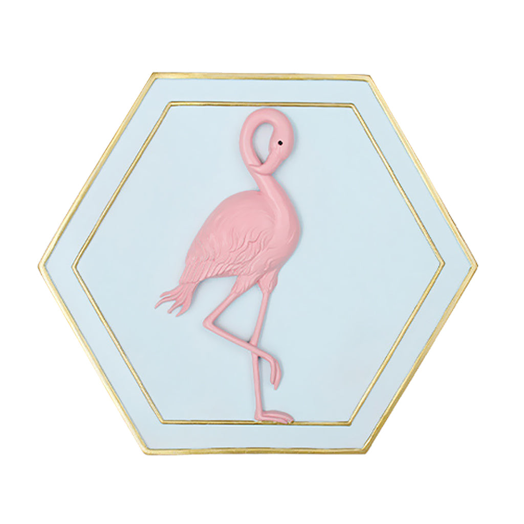 Maxbell Wall Hanging Resin Plaque Poster Picture Board Decor Looking Down Flamingo