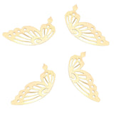 Maxbell 100x 42mm Hollow Filigree Butterfly Slice Charms DIY Jewelry Findings Golden