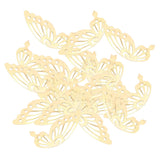 Maxbell 100x 42mm Hollow Filigree Butterfly Slice Charms DIY Jewelry Findings Golden