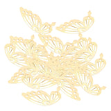 Maxbell 100x 42mm Hollow Filigree Butterfly Slice Charms DIY Jewelry Findings Golden