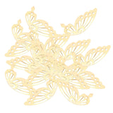 Maxbell 100x 42mm Hollow Filigree Butterfly Slice Charms DIY Jewelry Findings Golden