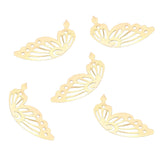 Maxbell 100x 42mm Hollow Filigree Butterfly Slice Charms DIY Jewelry Findings Golden