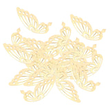 Maxbell 100x 42mm Hollow Filigree Butterfly Slice Charms DIY Jewelry Findings Golden