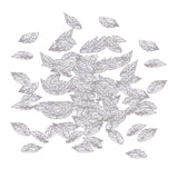 Maxbell 100Pcs Leaf charms Jewelry Findings DIY Necklace Decoration  Platinum