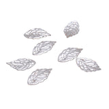 Maxbell 100Pcs Leaf charms Jewelry Findings DIY Necklace Decoration  Platinum