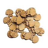 Maxbell Wooden 2 Holes Sewing Buttons DIY Scrapbook Craft 30pcs 20mm mushroom