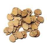 Maxbell Wooden 2 Holes Sewing Buttons DIY Scrapbook Craft 30pcs 20mm mushroom