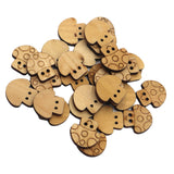 Maxbell Wooden 2 Holes Sewing Buttons DIY Scrapbook Craft 30pcs 20mm mushroom