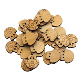 Maxbell Wooden 2 Holes Sewing Buttons DIY Scrapbook Craft 30pcs 20mm mushroom