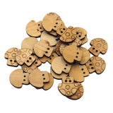 Maxbell Wooden 2 Holes Sewing Buttons DIY Scrapbook Craft 30pcs 20mm mushroom