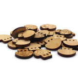 Maxbell Wooden 2 Holes Sewing Buttons DIY Scrapbook Craft 30pcs 20mm mushroom