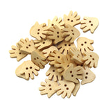 Maxbell Wooden 2 Holes Sewing Buttons DIY Scrapbook Craft 30pcs 18mm natural palm