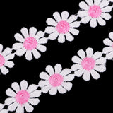 Maxbell 3 Yards 25mm Daisy Embroidery Lace Trim Applique Ribbon Sewing light purple