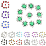 Maxbell 10pcs Oval Flatback Acrylic Crystal Rhinestone Button DIY Craft Sliver AB