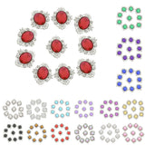 Maxbell 10pcs Oval Flatback Acrylic Crystal Rhinestone Button DIY Craft Sliver AB