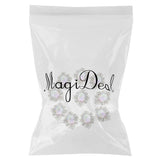 Maxbell 10pcs Oval Flatback Acrylic Crystal Rhinestone Button DIY Craft Sliver AB