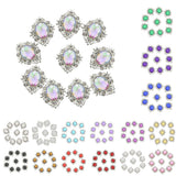 Maxbell 10pcs Oval Flatback Acrylic Crystal Rhinestone Button DIY Craft Sliver AB