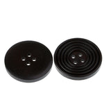 Maxbell 20pcs Round 4 Holes Wood Wooden Buttons for DIY Sewing Scrapbooking Black