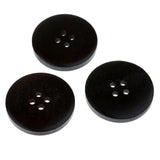 Maxbell 20pcs Round 4 Holes Wood Wooden Buttons for DIY Sewing Scrapbooking Black