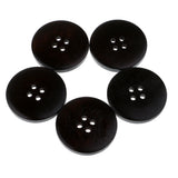 Maxbell 20pcs Round 4 Holes Wood Wooden Buttons for DIY Sewing Scrapbooking Black