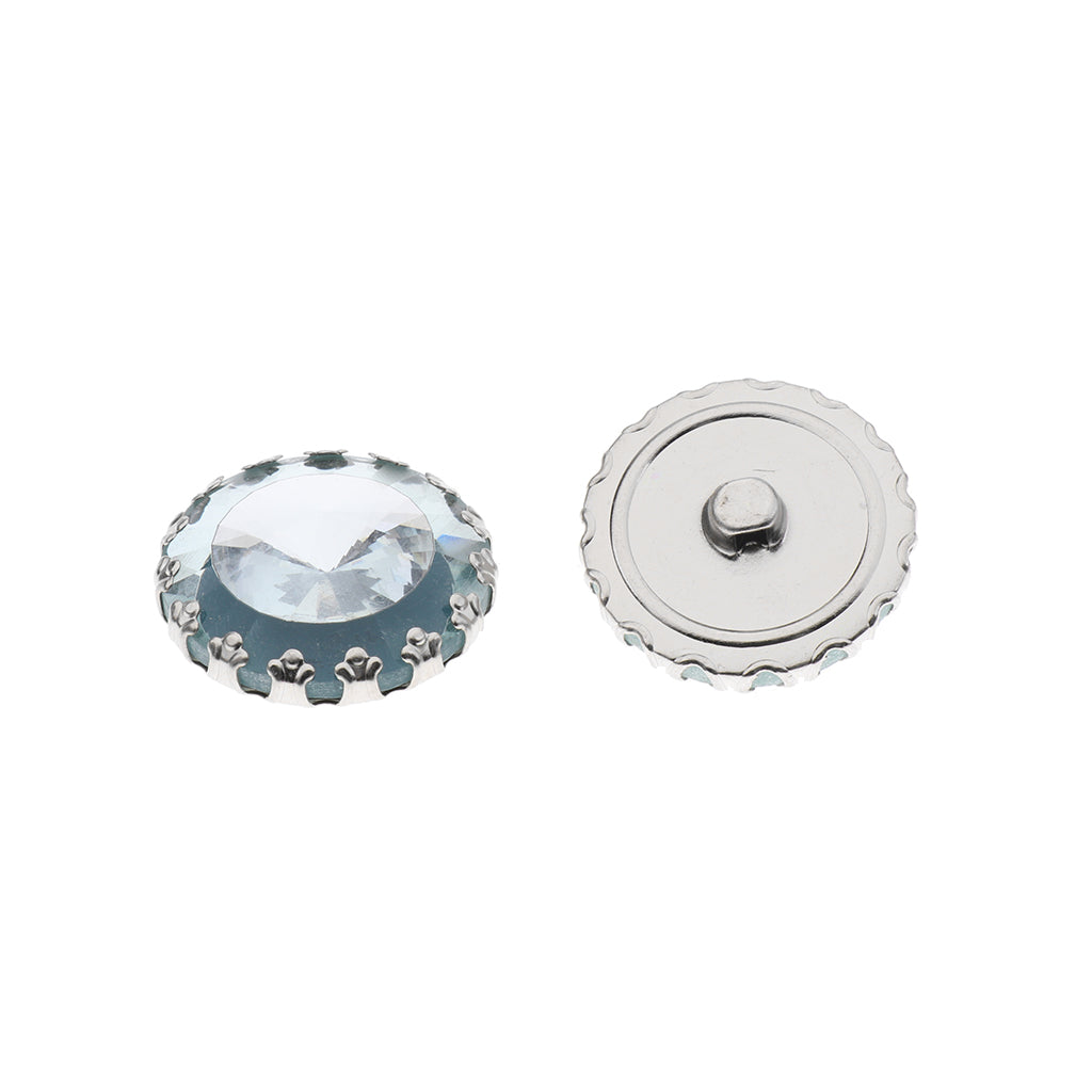 Maxbell 25 Pieces Double Glass Crystal Button with Lace Sewing Crafts 25mm White