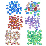 Maxbell 50 Pieces Resin Flatback Fish /Snake Scale Cabochon for Jewelry Making 10mm  Multi-Color AB