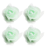 Maxbell 50 Pieces Artificial Foam Mesh Rose Flower Heads for Wedding 4cm Light green