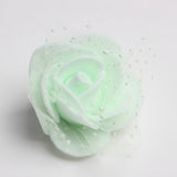 Maxbell 50 Pieces Artificial Foam Mesh Rose Flower Heads for Wedding 4cm Light green