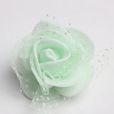 Maxbell 50 Pieces Artificial Foam Mesh Rose Flower Heads for Wedding 4cm Light green