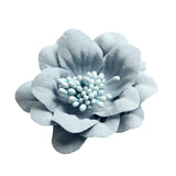 Maxbell 10 Pieces Camellia Flower Heads for DIY Hair Acessories 4.5cm Light blue