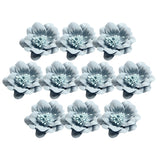 Maxbell 10 Pieces Camellia Flower Heads for DIY Hair Acessories 4.5cm Light blue