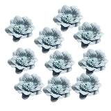 Maxbell 10 Pieces Camellia Flower Heads for DIY Hair Acessories 4.5cm Light blue