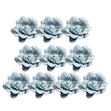 Maxbell 10 Pieces Camellia Flower Heads for DIY Hair Acessories 4.5cm Light blue