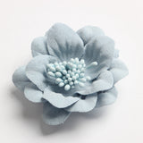 Maxbell 10 Pieces Camellia Flower Heads for DIY Hair Acessories 4.5cm Light blue