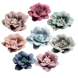 Maxbell 10 Pieces Camellia Flower Heads for DIY Hair Acessories 4.5cm Light blue