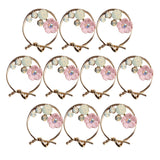 Maxbell 10 Pieces Flower Alloy Shell Crystal Pendants Charms for DIY Jewelry Pink