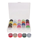 Maxbell 25 Pieces Bobbins and Sewing Thread with Case for Brother Singer Colorful