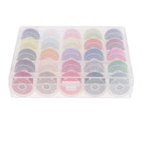 Maxbell 25 Pieces Bobbins and Sewing Thread with Case for Brother Singer Colorful