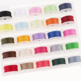 Maxbell 25 Pieces Bobbins and Sewing Thread with Case for Brother Singer Colorful
