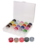 Maxbell 25 Pieces Bobbins and Sewing Thread with Case for Brother Singer Colorful